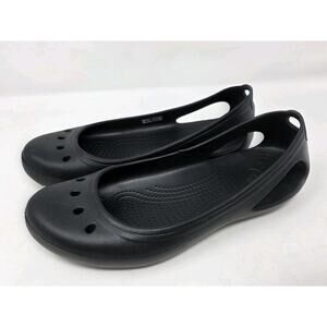 Crocs Kadee Ballet Flats Slip On Shoes Black Women's Size 9 Mary Jane Black